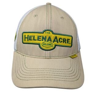The Helena Acre Strapback Trucker Hat Beige One Size Mesh Back Outdoor